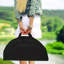 Portable Folding Table For Camping & Picnics, Round Collapsible Design With 4 Cup Holders, Includes Carry Bag - Black & Blue