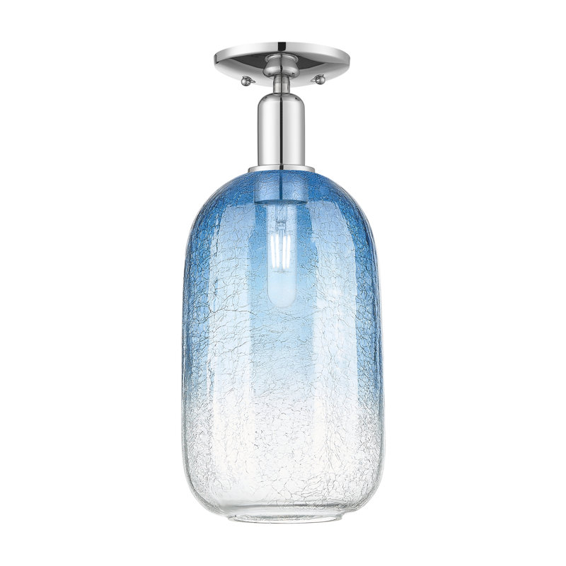 Lomax - laiton antique noir - semi-encastré, Bleu / chrome poli