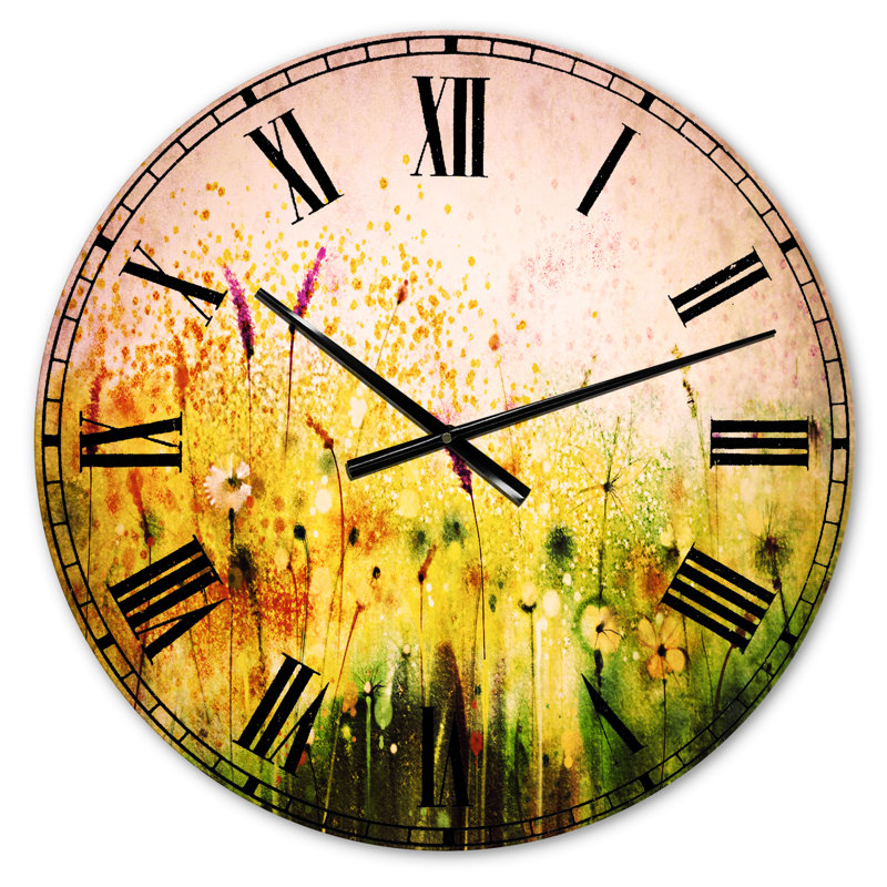 Cosmos fleurs et fleurs sauvages blanches - Horloge murale traditionnelle, Petit