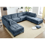 Chenille Sleeper Sectional Corner Couch Modular Sofa Bed With Storage Chaise