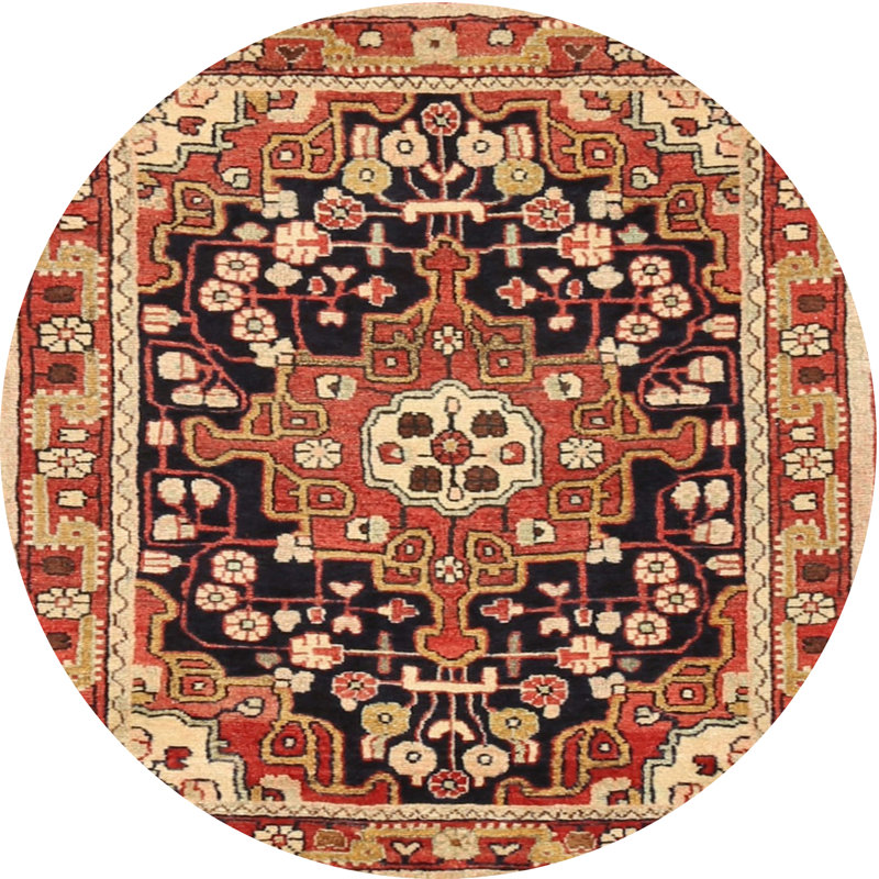 Tapis traditionnel 100% lavable à la machine 2637, Rond 3 pi