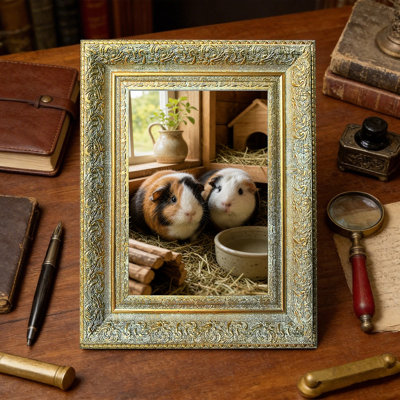 Cadre 8 pi x 10 po à mémoire de forme or antique 3 pièces pour bureau
