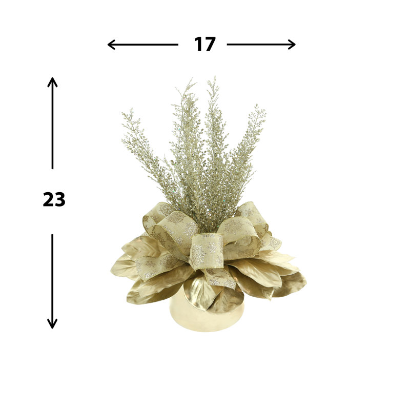 Desloge, feuilles, branches scintillantes et arcs, arrangement de magnolia dans un vase