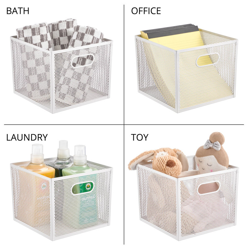 10 x 10 x 8 Perforated Bin, Matte White