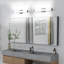 Lumière de meuble-lavabo noir - lumières de meuble-lavabo modernes de 25 pouces pour salle de bain - lumières de salle de bain à DEL 14 W sur miroir blanc froid 6000K-299167349-299167348