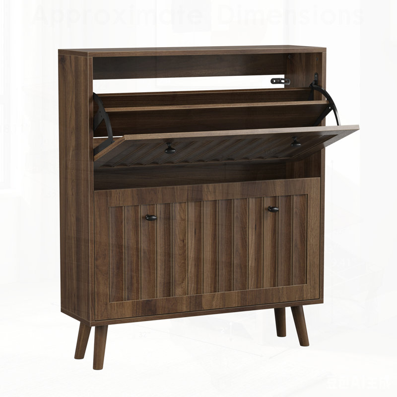 Armoire à chaussures avec 2 tiroirs rabattables
