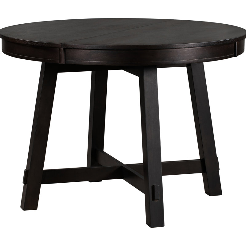 Table de salle à manger ronde extensible à thème, feuille 16 po, finition, bois massif, peut accueillir 6 personnes, table réglable en bois de 42 po à 58 po, assise et placage de chêne réglables de 58 po, structure