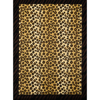 Tapis de couloir 7,03 lb, imprimé animal, beige et noir, polypropylène tissé à la machine, style chalet sauvage, teint, convient aux sous-meubles