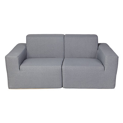 Deko Living 2 Place Seating Gray Outdoor Compression Foam Sofa Set