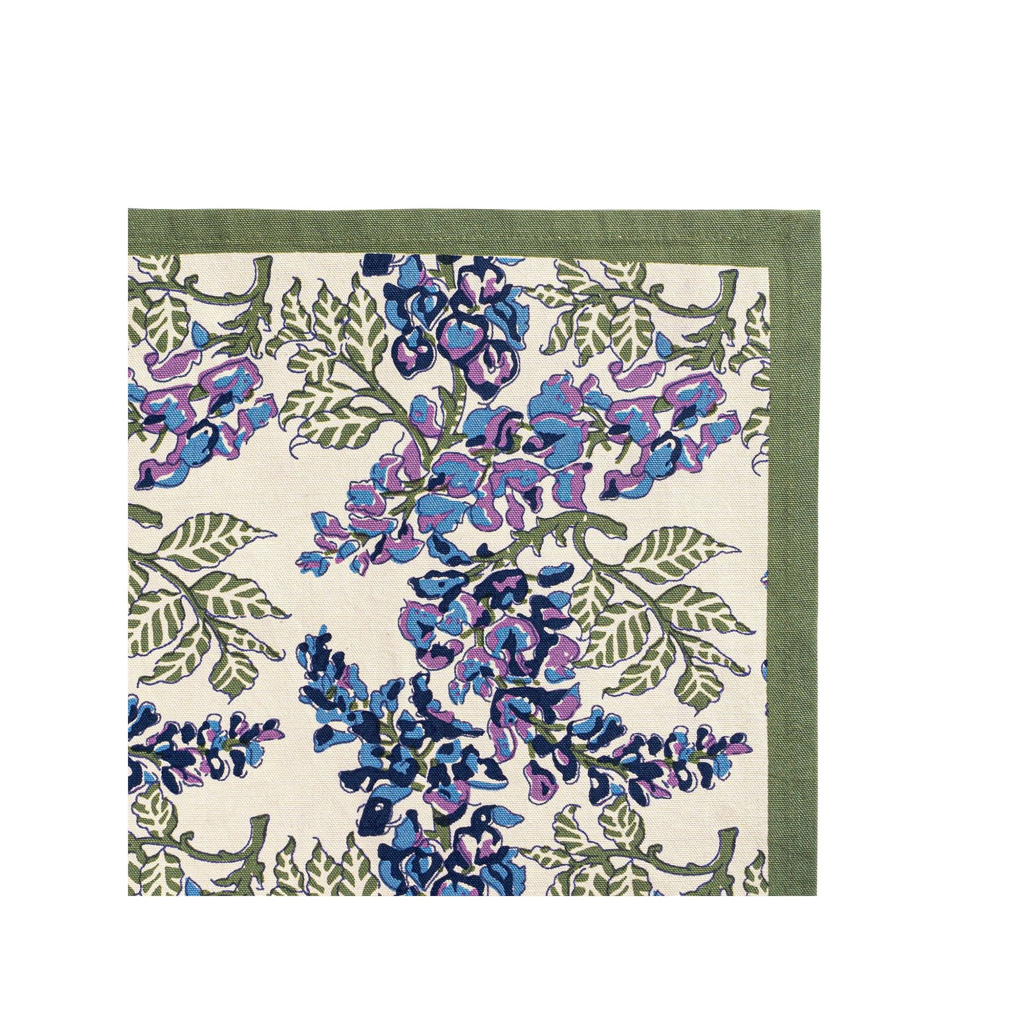 Kappa Floral Tea Towel Kitchen Towel, Olive Green/Blue/Ivory/Purple
