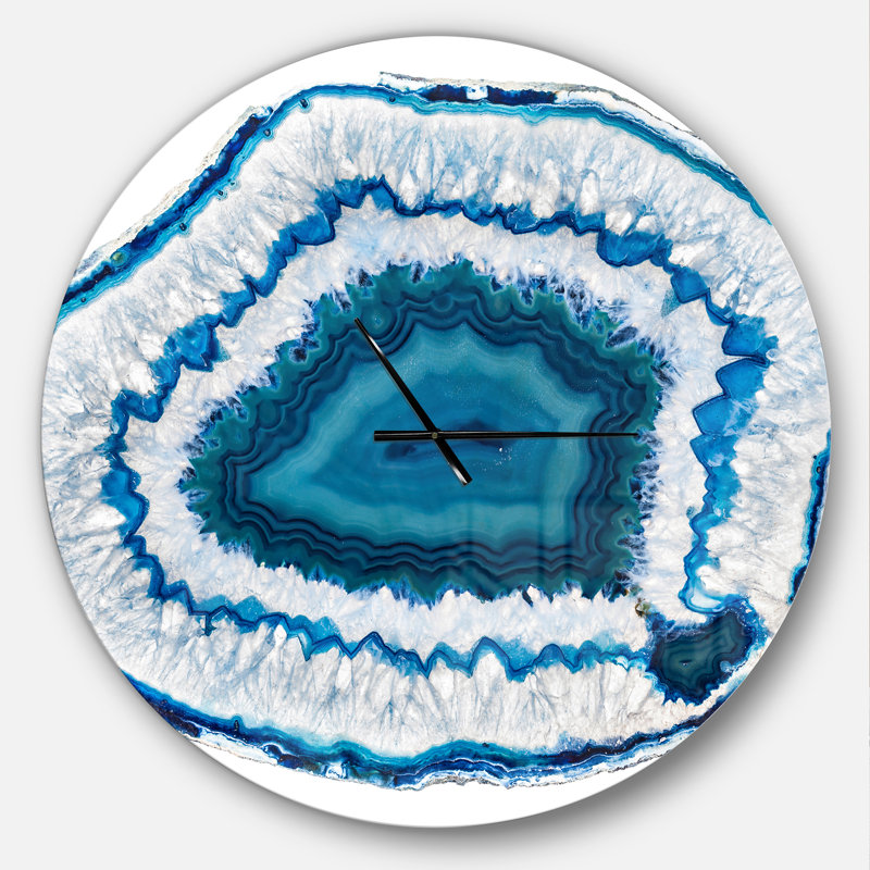 Blue Agate Crystal - Modern wall clock, Large