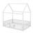 Full Size Wood House Bed with Fence-598708475