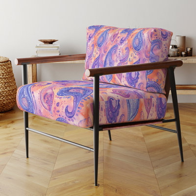 Chaise d'appoint moderne - Fauteuil rose Paisley Harmony
