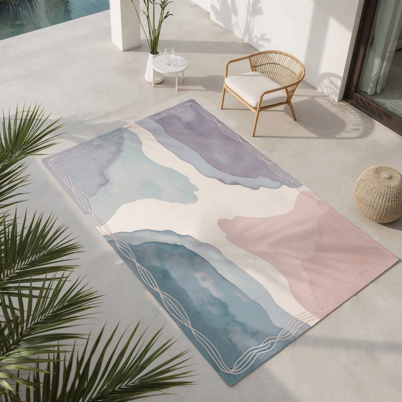 Tapis intérieur et extérieur Dawn Tides, Rectangulaire 3 pi x 5 pi