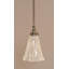 Mini-luminaire suspendu suspendu avec tige en verre cannelé de 5,5 po-24073244-24073239