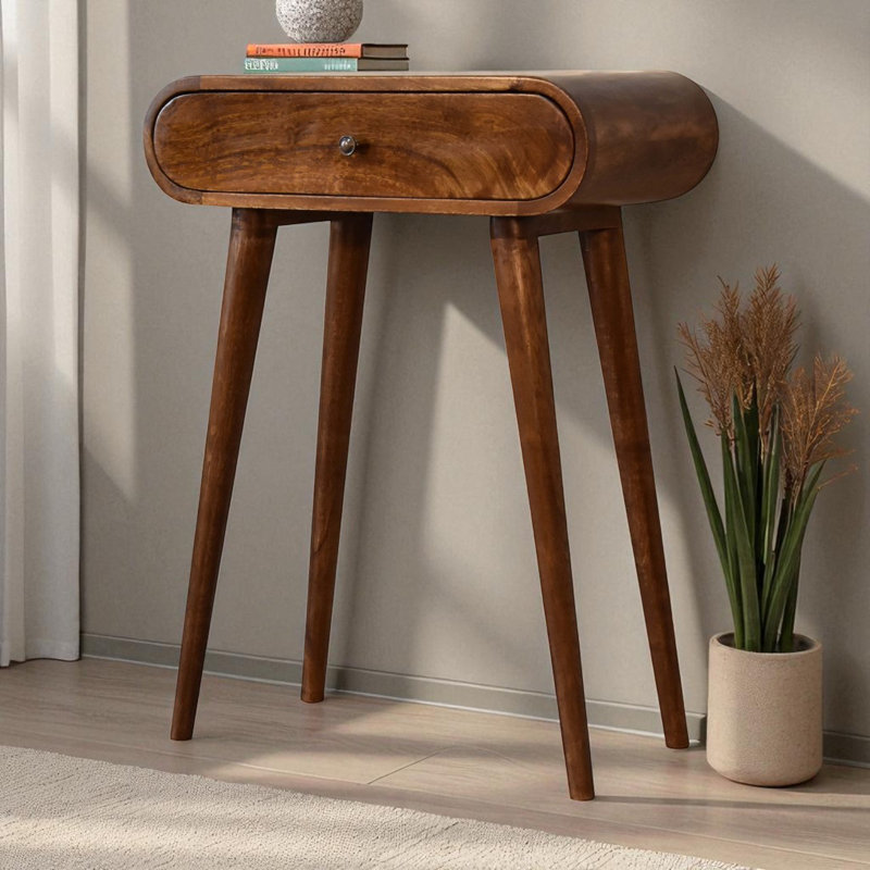 Sisneros 60cm Solid Wood Console Table