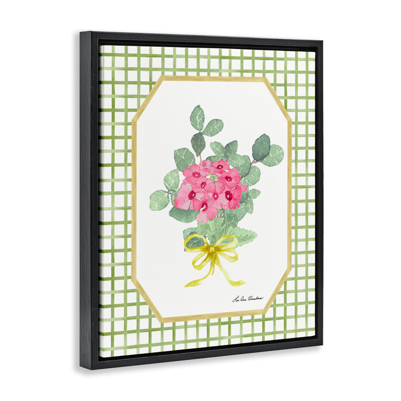 «Botanical Story on Grid», conception de Lee Ann Sanders, H 31 po x l 25 po, Cadre flottant noir de jais