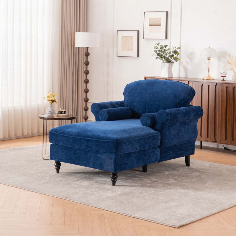 Fauteuil-lit surdimensionné en chenille, Bleu