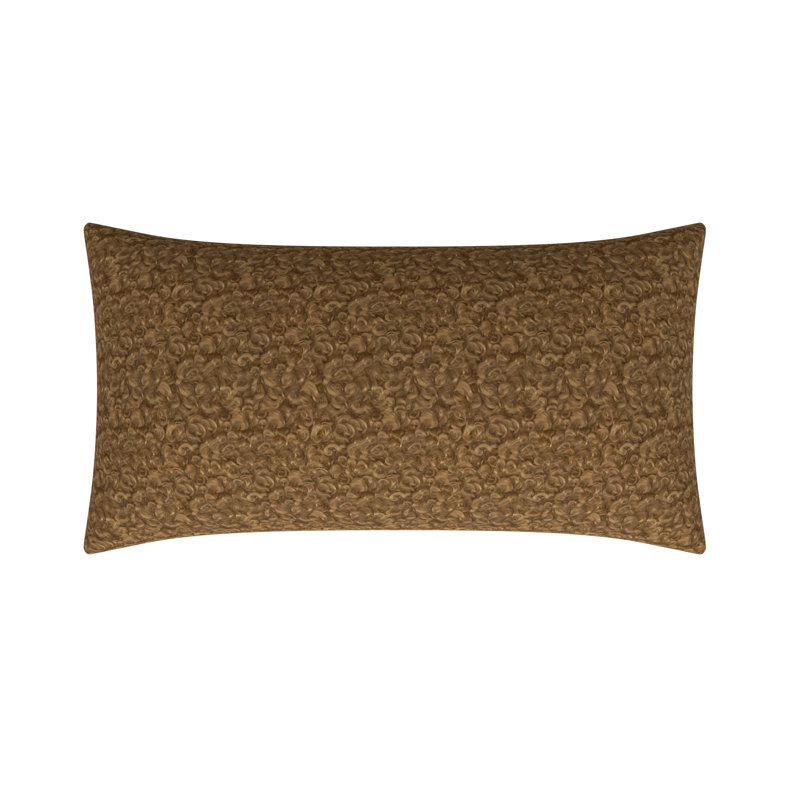 Feather Reversible Throw Pillow, 16"H x 30"W, Tan