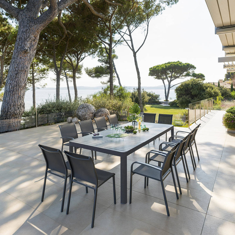 Dierker Rectangular Metal Extendable Outdoor Dining Table , 128cm cm W 77.6cm cm D