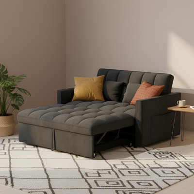 Jalena 51" Upholstered Convertible Pull Out Sleeper Sofa Bed