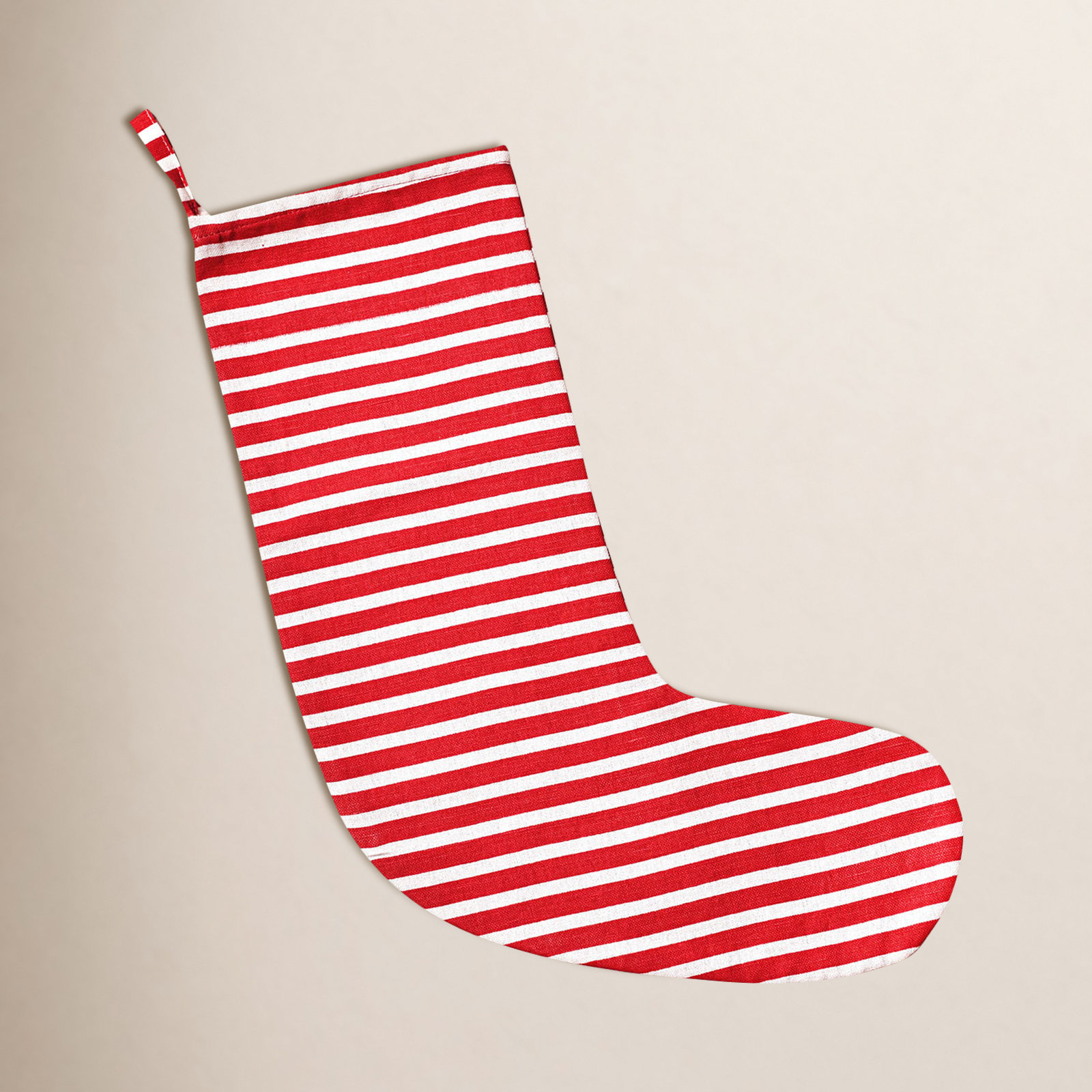 Red Stripe Ruffle Stocking