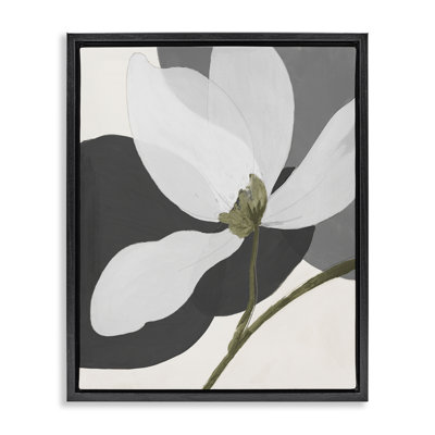 Abstract Floral Shape Framed Floater Canvas Wall Art by Patricia Pinto
