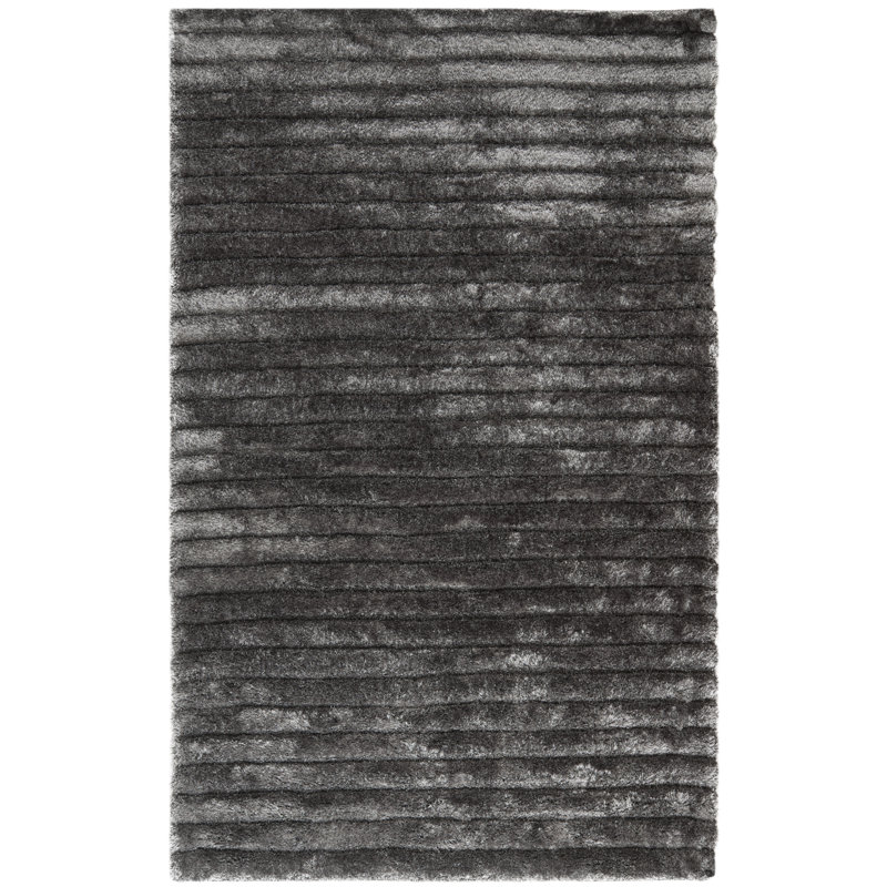 Blanch Hand-Tufted Black/Gray Area Rug, Rectangle 6' x 9'