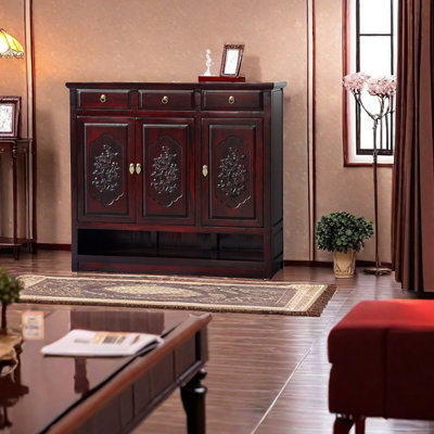 New Chinese Entrance Hall Porch Cabinet Solid Wood Accent Cabinet