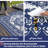 Reversible Waterproof Outdoor Rug 9x18ft – Large Plastic Straw Medallion Area Carpet for Patio, Deck, Balcony, Camping, RV, Beach, Picnic, All-Weather Mat – Navy Blue/White, USA-663266189-663266190
