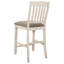 2 sièges de comptoir - chaises à hauteur rustique et rembourrage crème, siège de soutien, salle à manger crème
