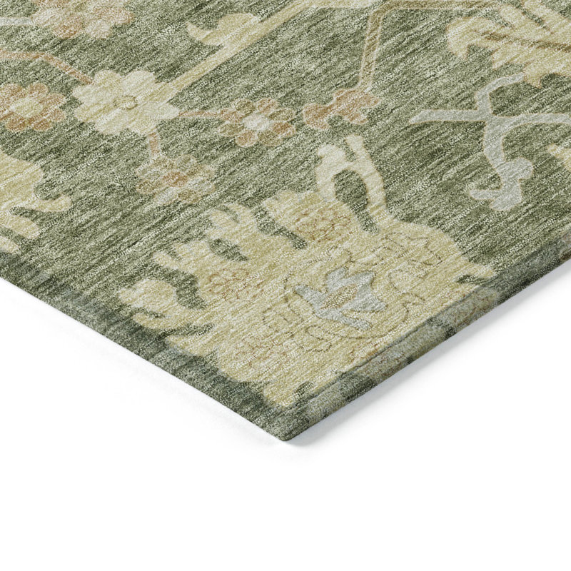 Addison Red Synthetic Washable Non-slip Rectangular Rug 46" x 30"