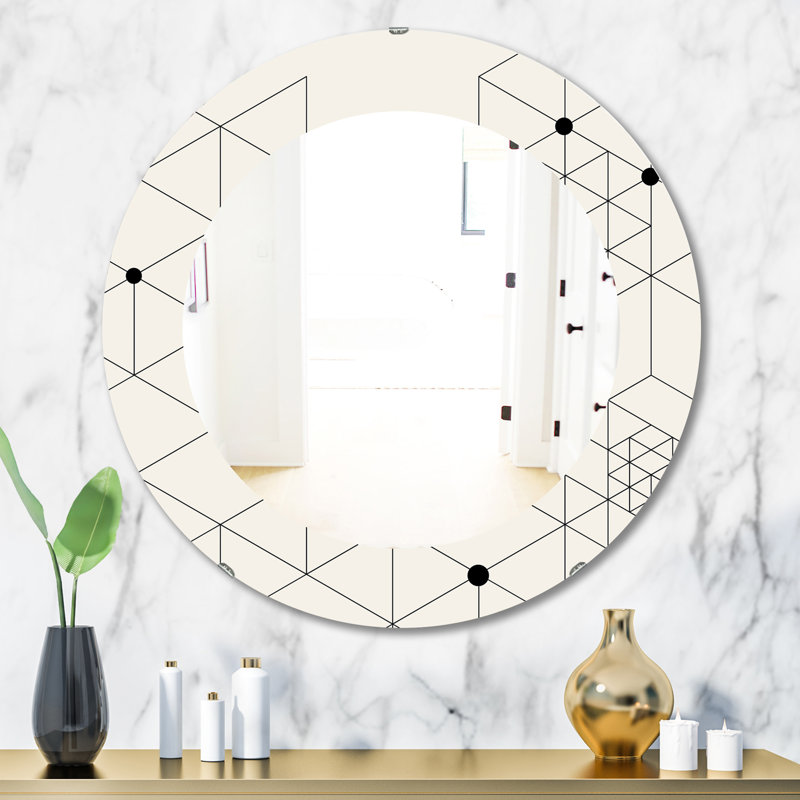 Triangular Spacy Spheres 1 Wall Mirror, 31.5" H x 31.5" W