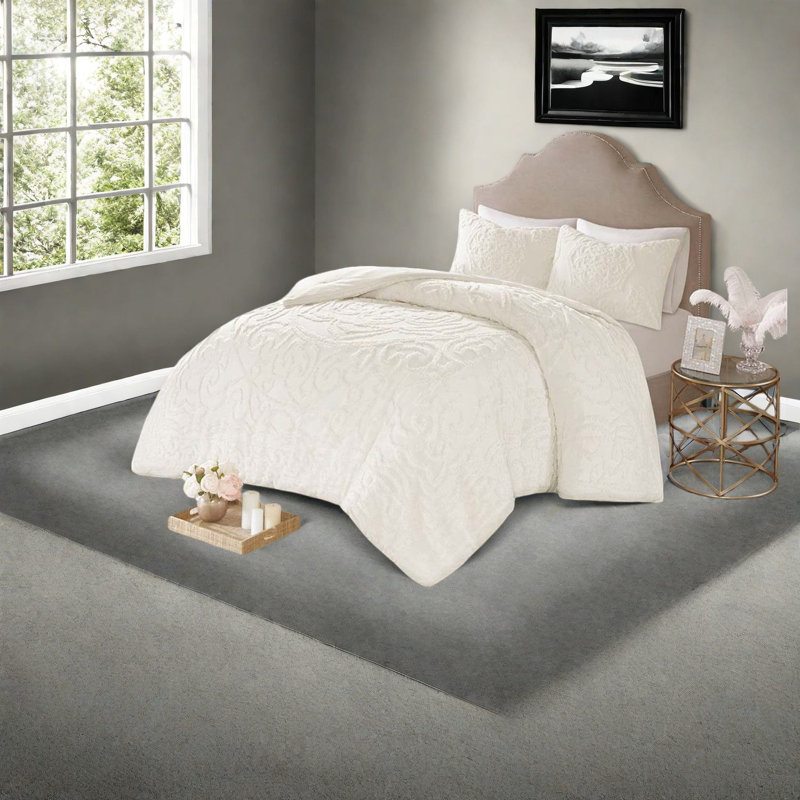 All-season King Cotton Bedding Sets, Shabby Chic Tufted Design