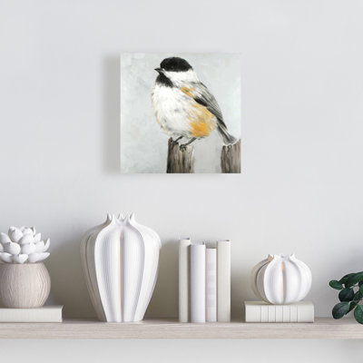 Gray Bird Canvas | Coal Tit Bird Art for Home Decor