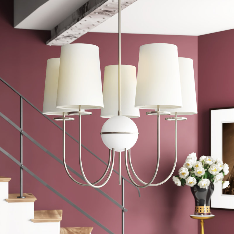 Fineas 5 - Light Chandelier, Ascot White
