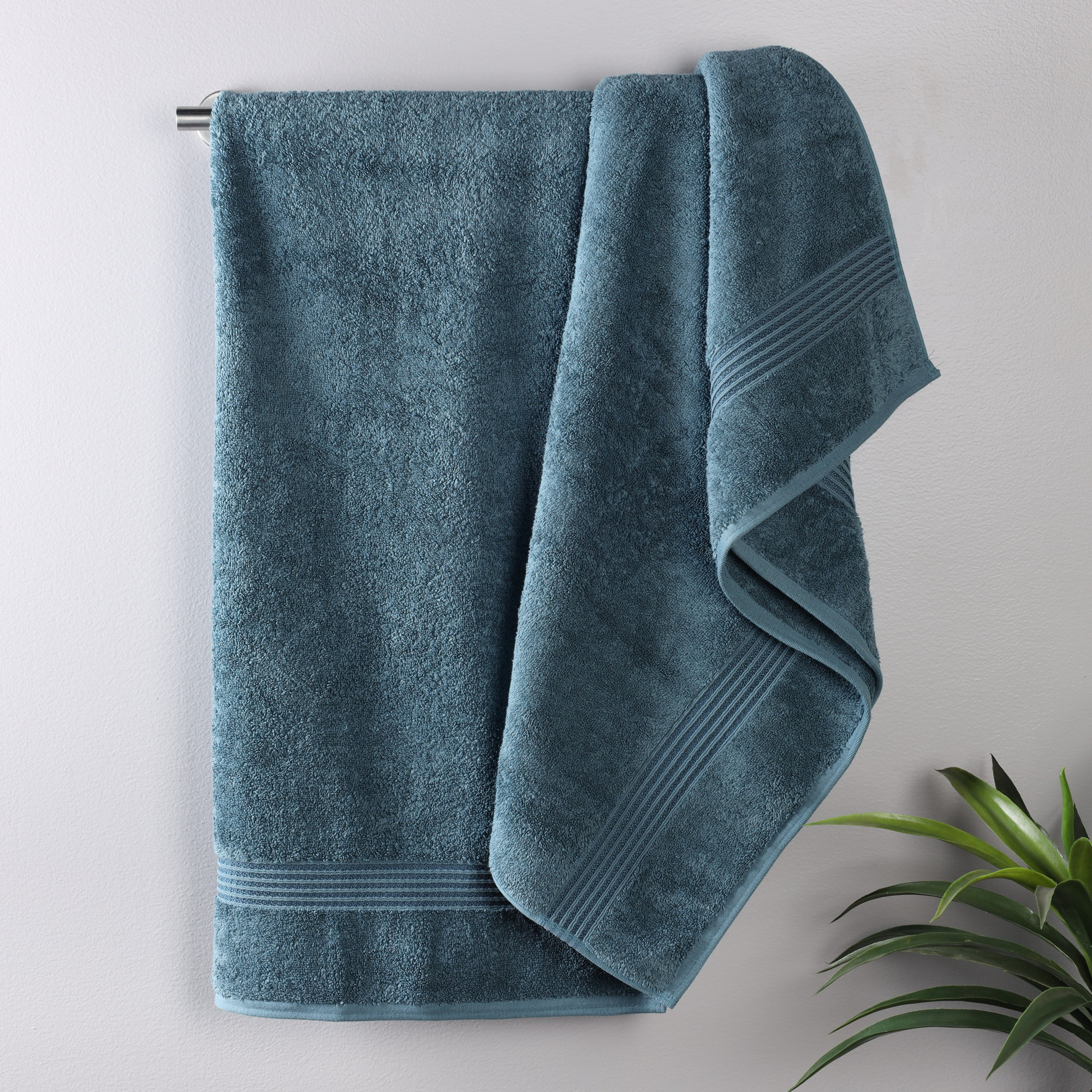 Oleg Egyptian-Quality Cotton Highly Absorbent Medium Weight Bath Sheet Set, Sapphire, Bath Towels - 2 Pack