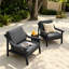 Chaises longues d'extérieur en bois de teck avec coussin et accoudoirs Marlo-114980287-114980291