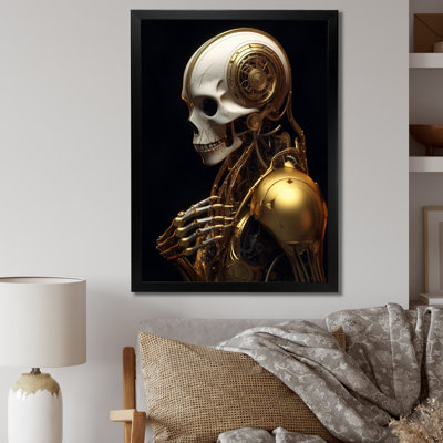 Robot doré doré sur toile