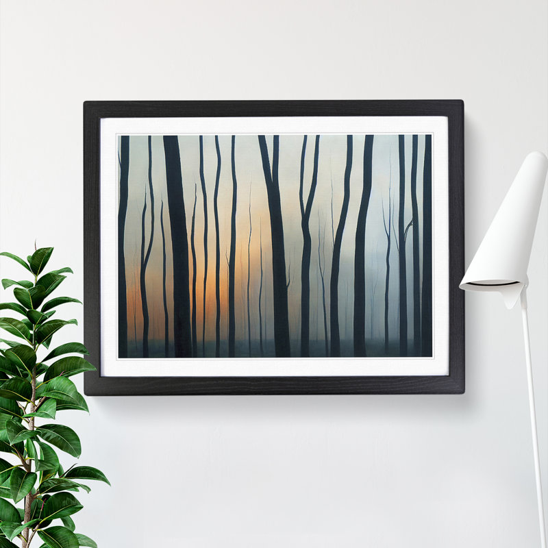Enchanting Winter Forest - Single Picture Frame Print, Black Framed, 25cm H x 34cm W x 2cm D