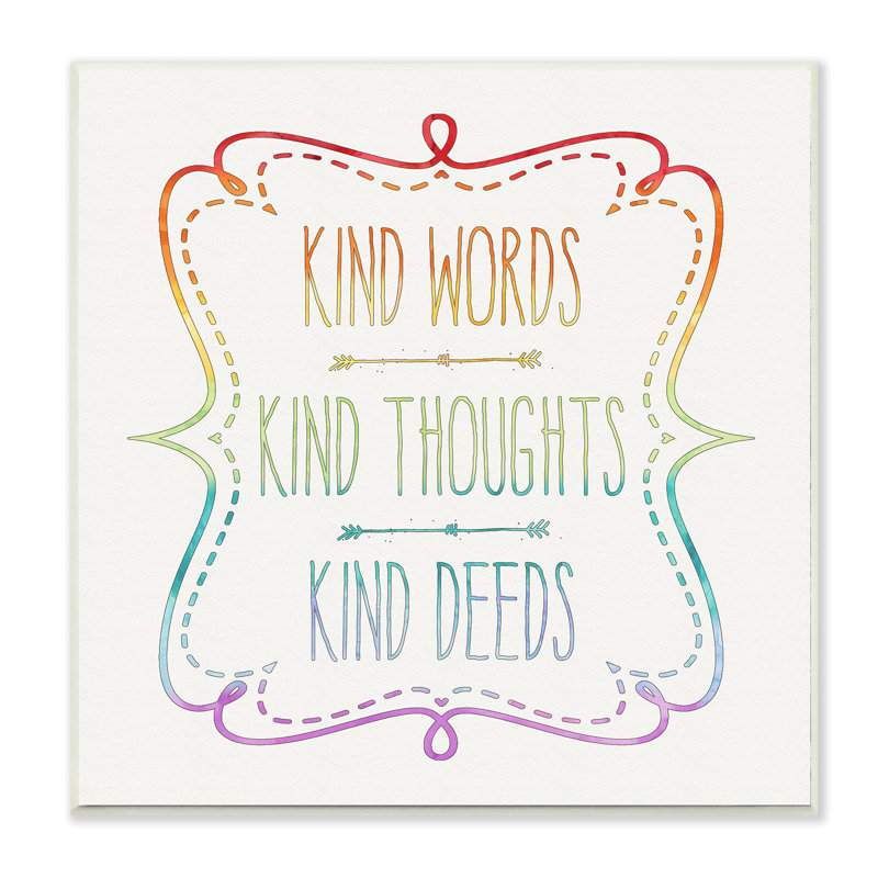 « kind words », art mural encadré