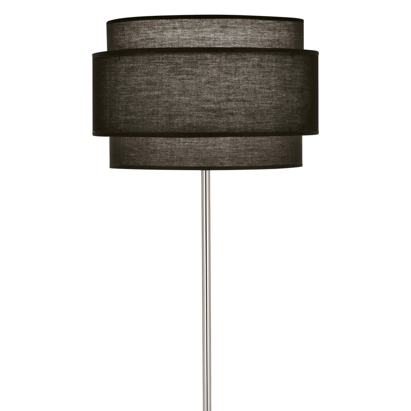 Decker Floor Lamp, Polished Nickel, Black