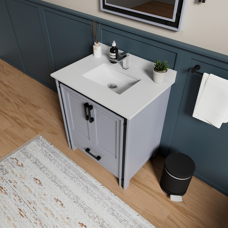 Meuble-lavabo l 30 po x P 22 po, Gris foncé