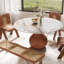 Ikerne Farmhouse Kitchen Table Vase-shaped Pedestal Dining Table Circular For 4/6/8-427910747-427910744