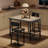 Garvee Dining Table Set for 2 w/Footrest & Corner Protector, 3-Piece Kitchen Table Set with Backrest, Counter Height Table with 2 Upholstered Bar Stools for Dining Room, Apartment-169606211
