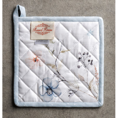 Ensemble de maniques Maison d'Hermine Ice Florals 100 % coton - 20 x 20 cm