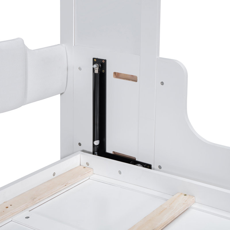 Grand lit avec coussin d'espace, blanc