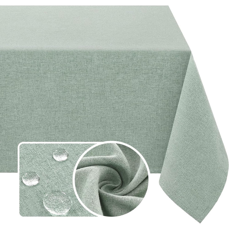 Textured Tablecloth Rectangle Waterproof Solid Woven Tablecloth Spill-Proof Look Cover For Party Table Extra Soft And Thick Fabric Wrinkle Free