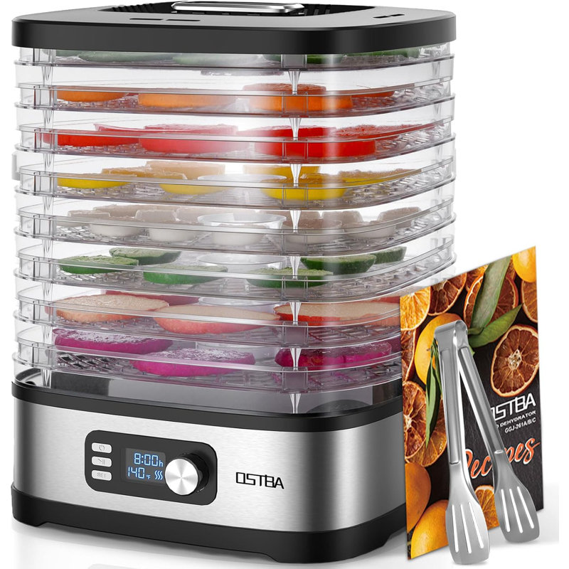 Déshydrateur alimentaire à 8 plateaux, minuterie 72 h et contrôle de la température jusqu'à 70 °C (158 °F), sans BPA