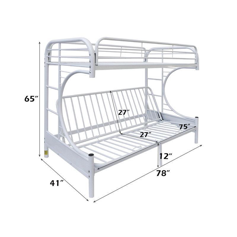 Futon ACEL Eclipse Audeliz (simple TG / grand), blanc, Blanc, Simple TG sur grand